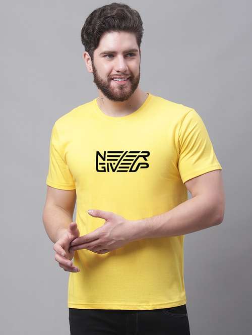 men round neck chest print t-shirt - 20688195 -  Standard Image - 0