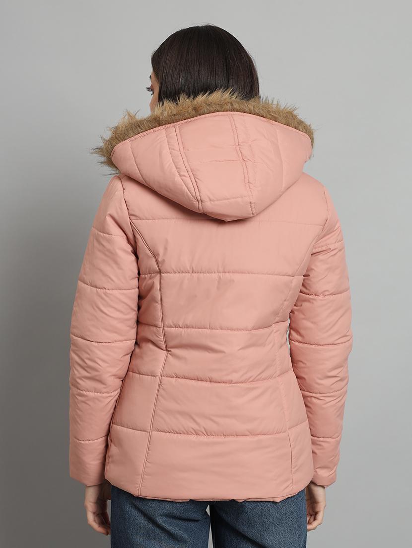 peach polyester quilted & padded jacket - 20688388 - Standard Image - 2