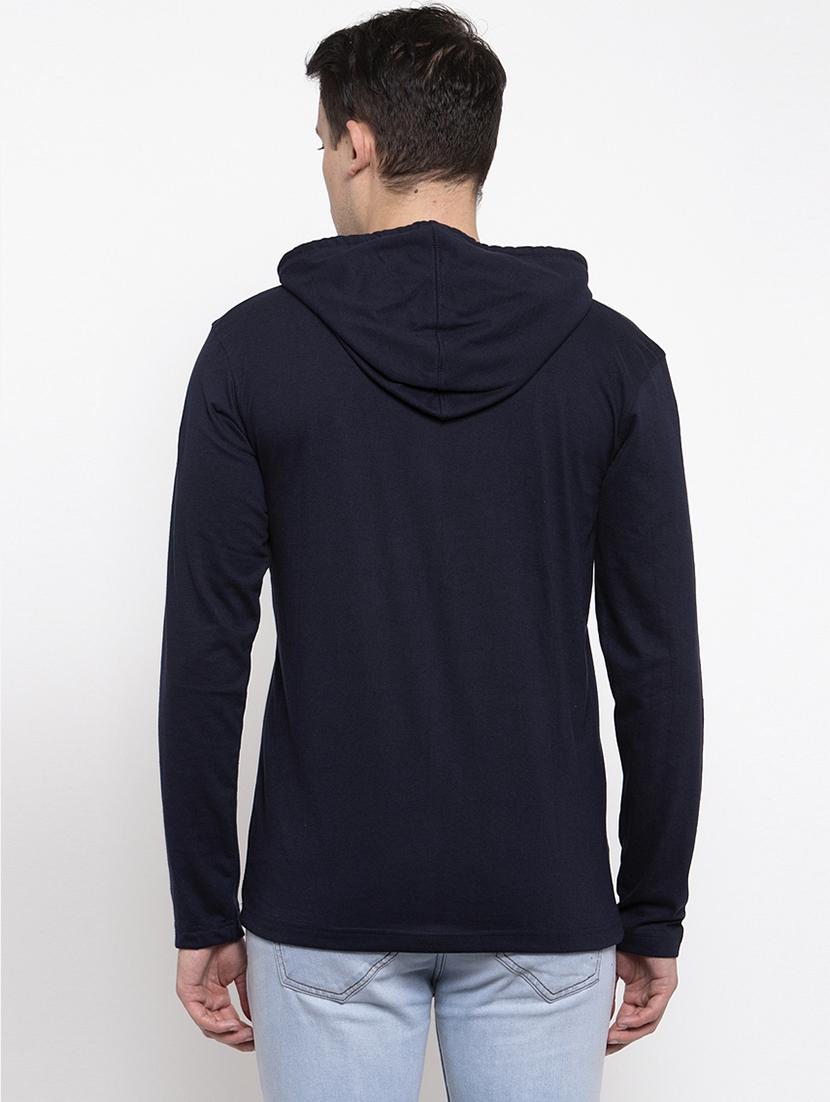 navy blue cotton chest print sweatshirt - 20688409 - Standard Image - 2