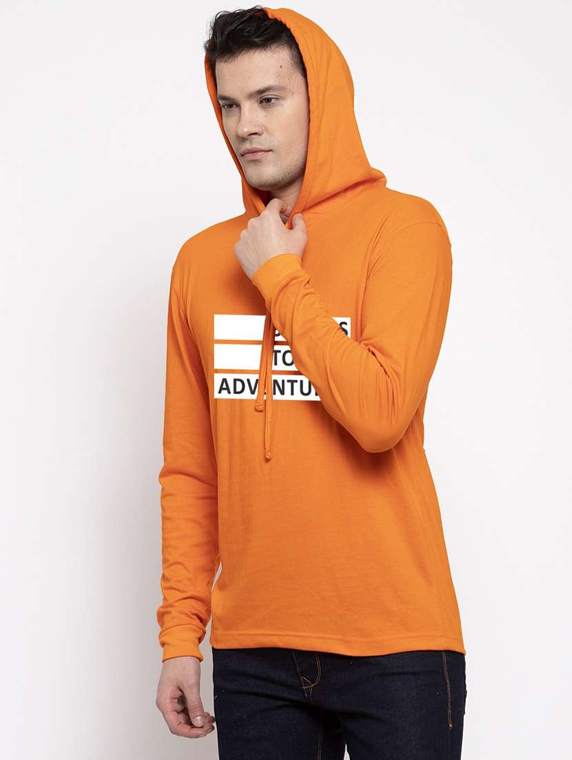 orange cotton chest print sweatshirt - 20688439 - Standard Image - 2