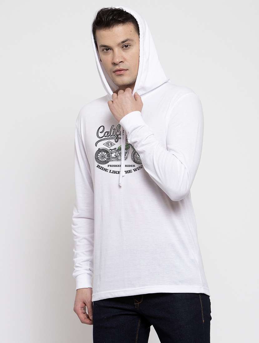 white cotton chest print sweatshirt - 20688474 -  Standard Image - 2