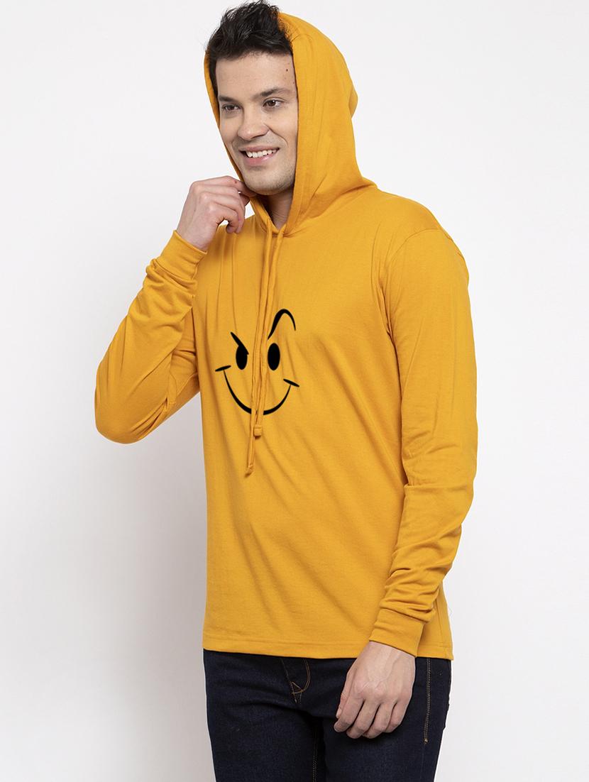 mustard cotton chest print sweatshirt - 20688522 - Standard Image - 2