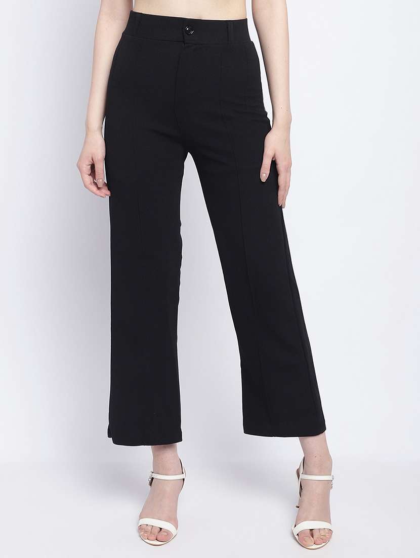 women black solids full length trouser
