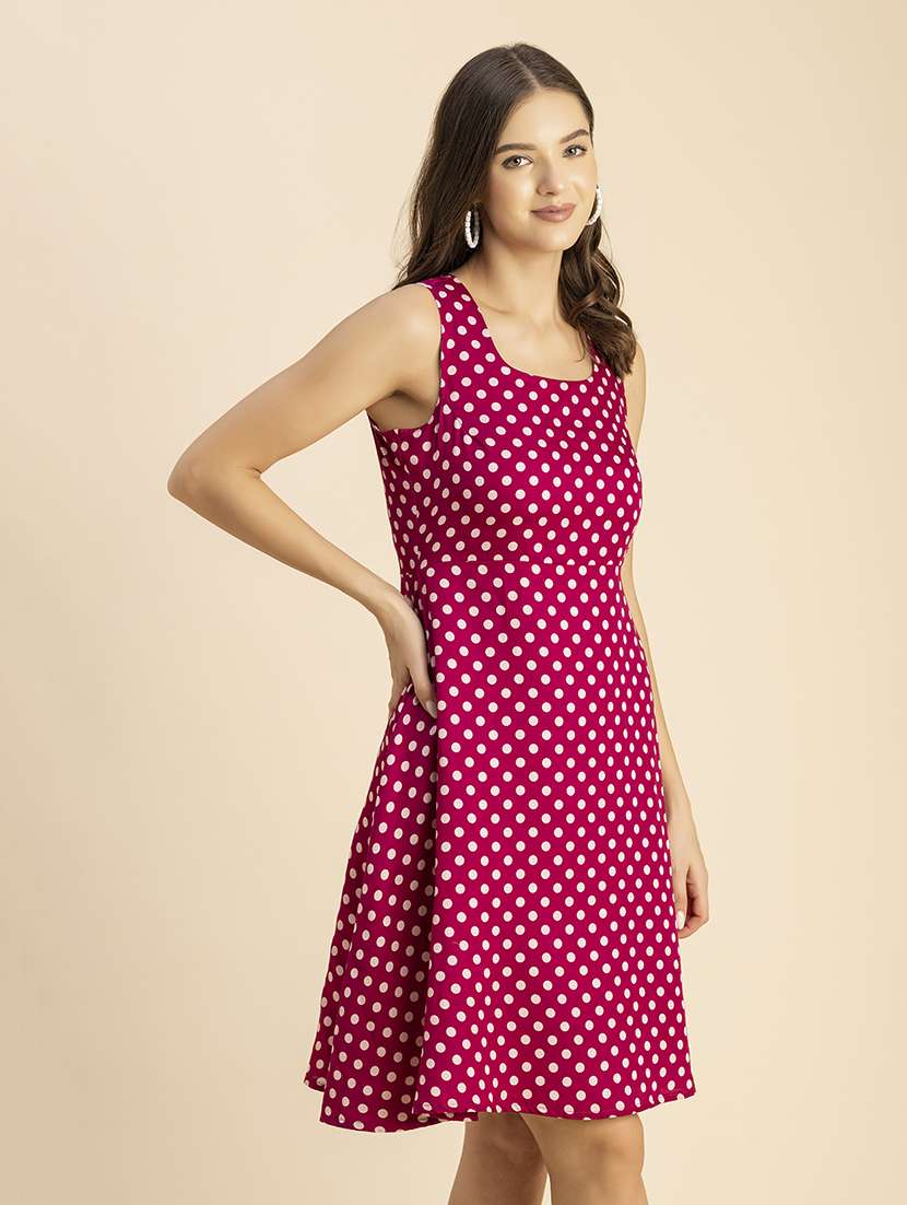 women polka doted sleeveless dress - 20693967 -  Standard Image - 2