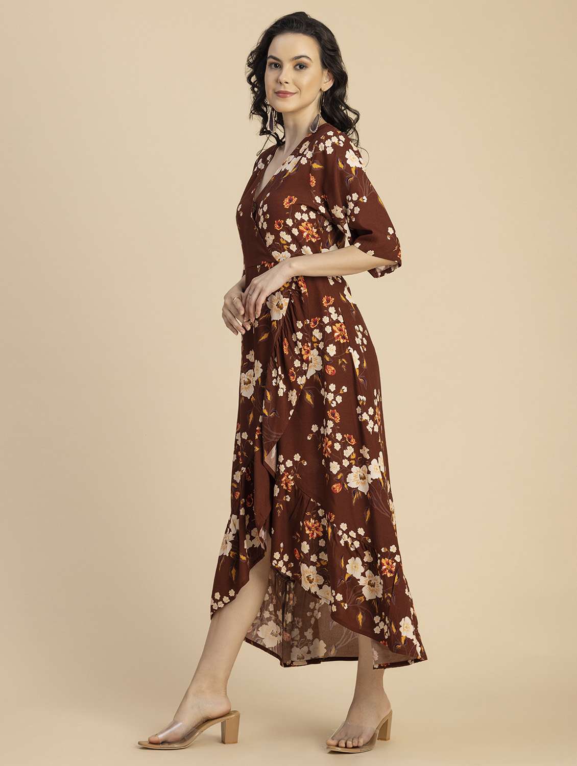 women floral print high low dress - 20694776 -  Standard Image - 2
