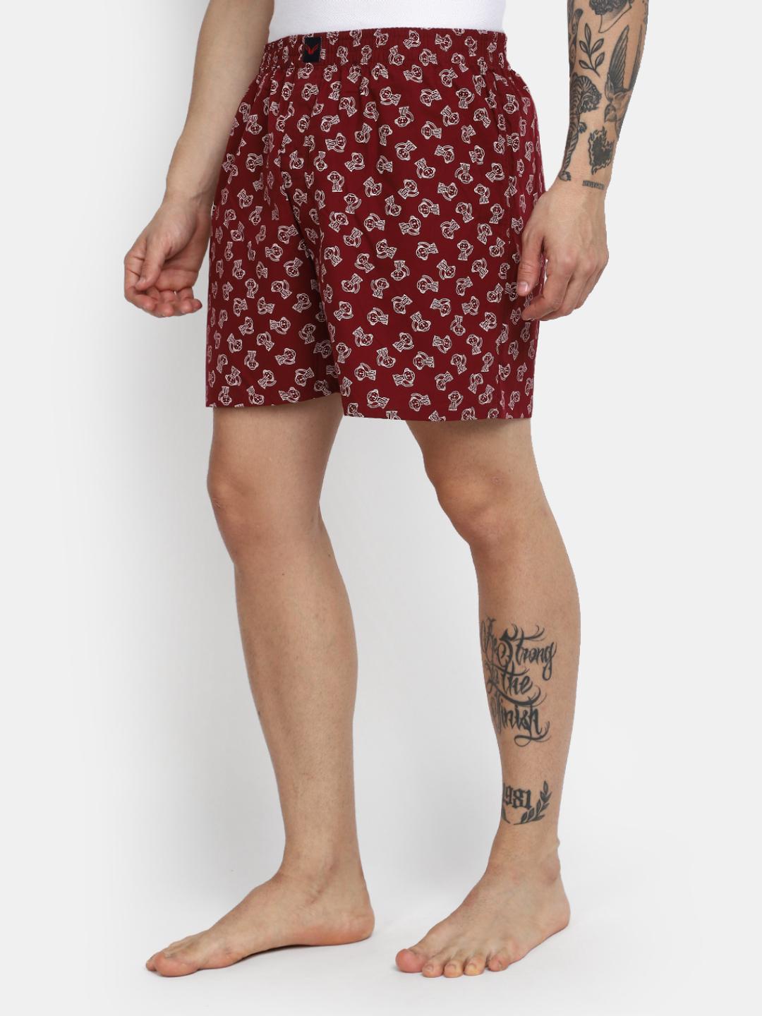 maroon cotton boxer - 20698637 - Standard Image - 2