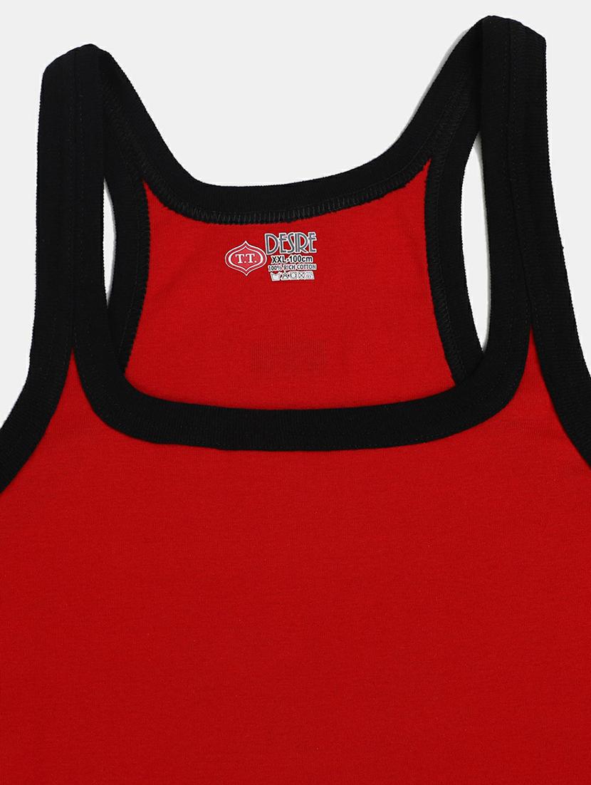 red cotton rib vest - 20699239 - Standard Image - 2