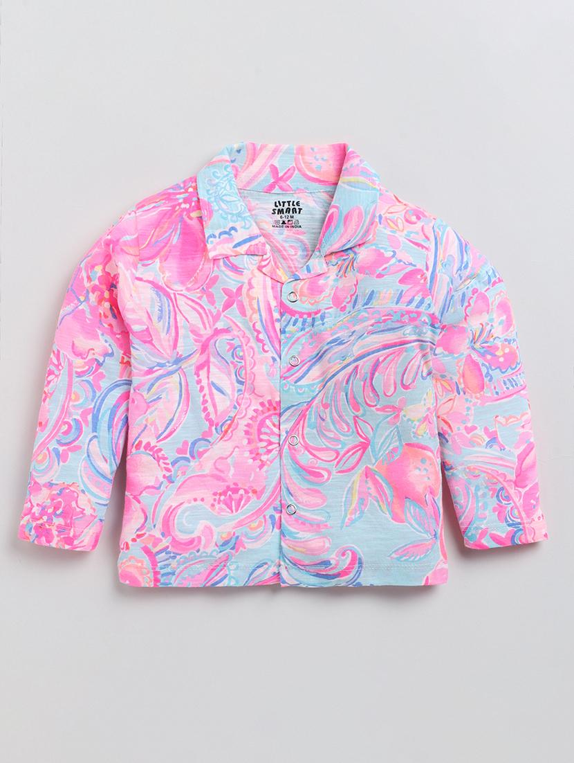 kids pink printed shirt & pyjama set - 20703683 - Standard Image - 2