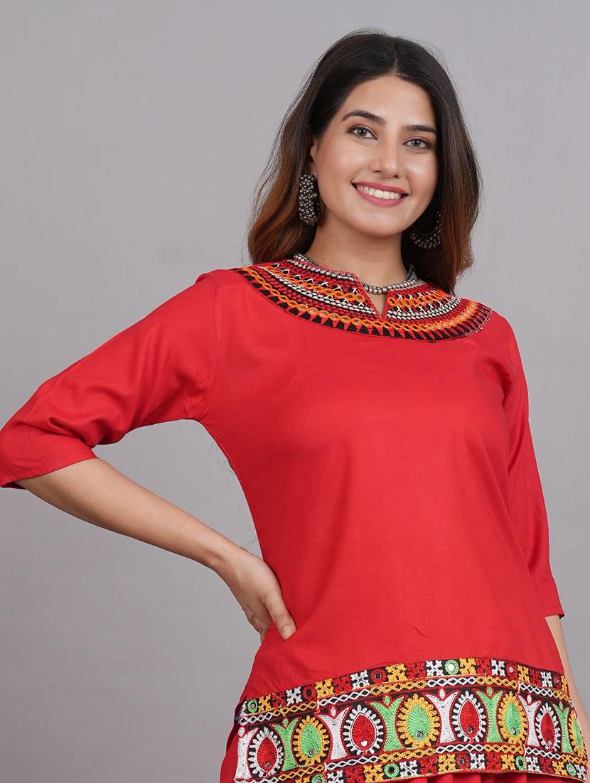 red kurta skirt set - 20703903 - Standard Image - 2