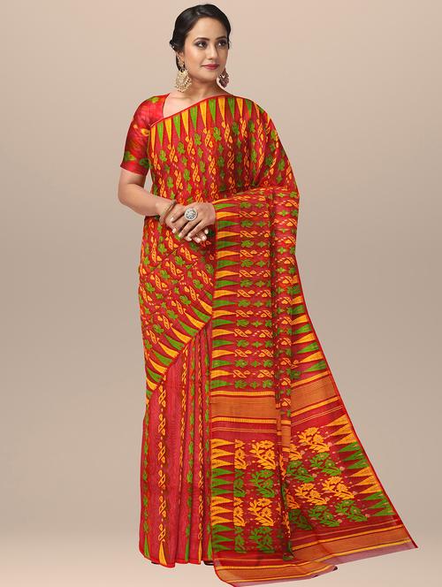 women red self design jamdani saree - 20720733 - Standard Image - 0
