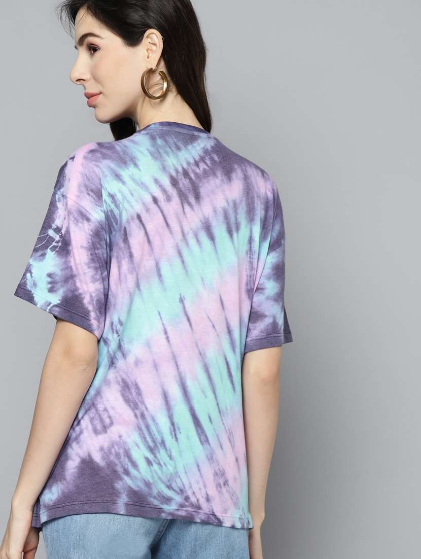 women multi color round neck t-shirt - 20722226 - Standard Image - 2