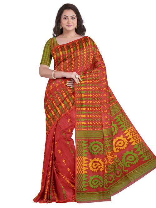 women red self design jamdani saree - 20722338 -  Standard Image - 0