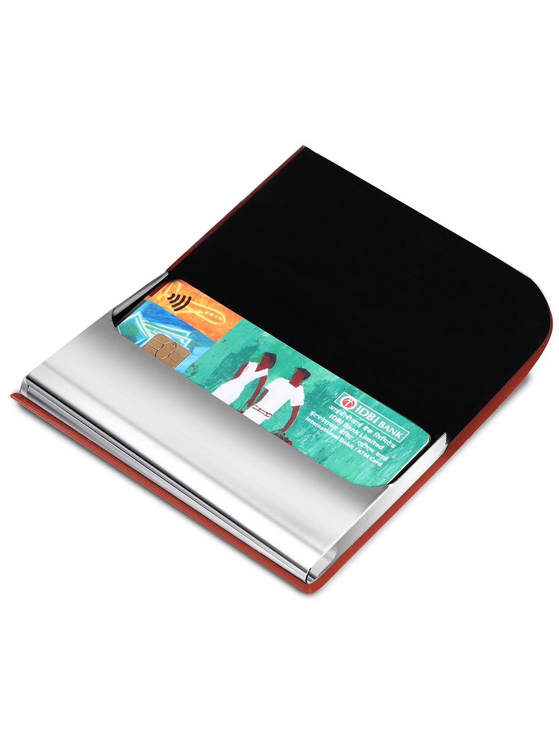 tan synthetic leather card holder - 20723923 - Standard Image - 2