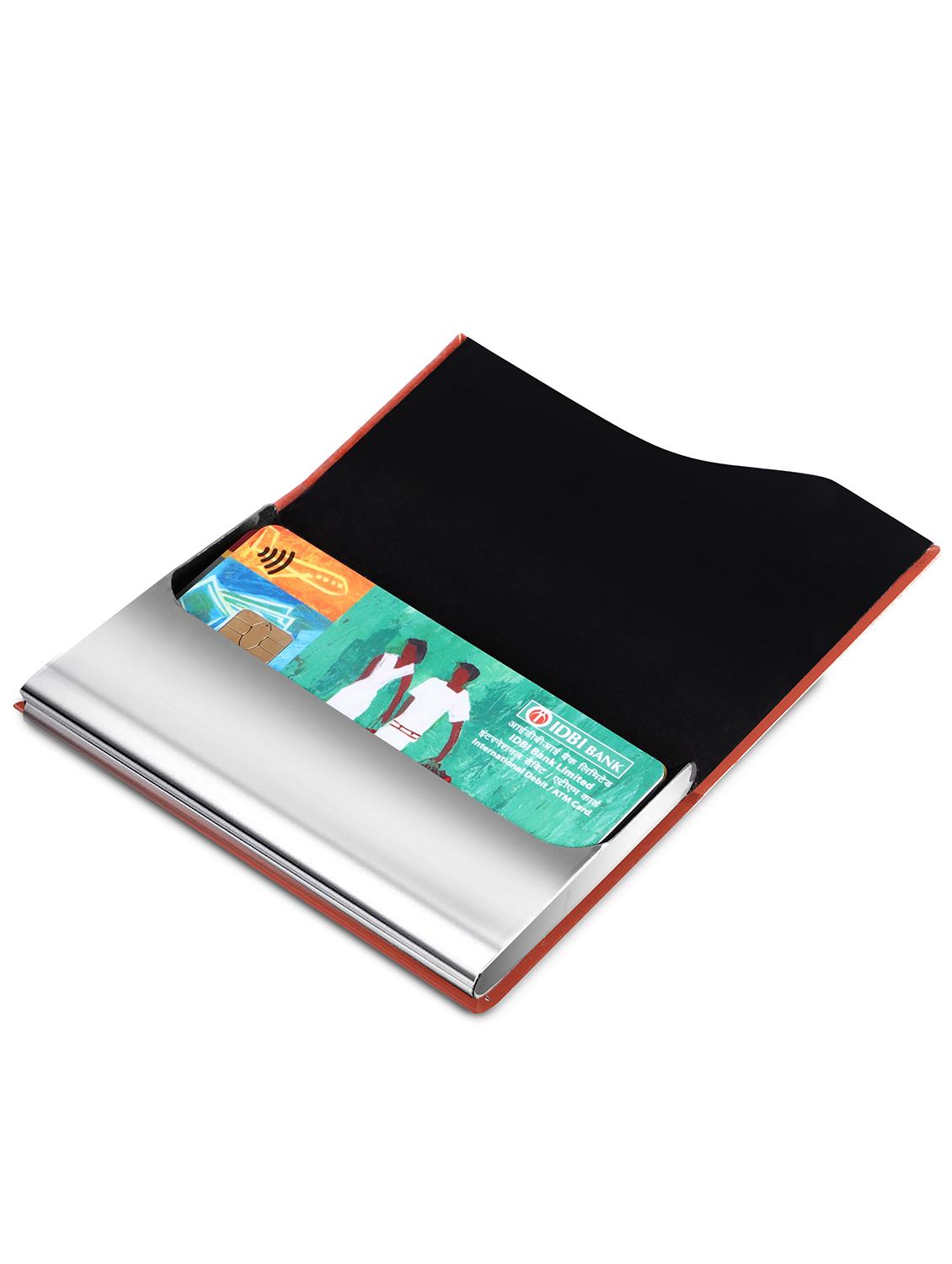 tan synthetic leather card holder - 20723926 - Standard Image - 2