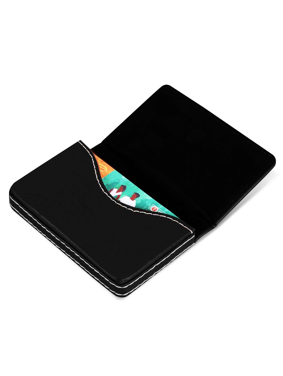 black synthetic leather card holder - 20723927 -  Standard Image - 2