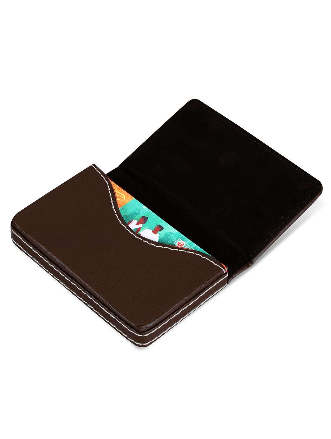 brown synthetic leather card holder - 20723928 -  Standard Image - 2