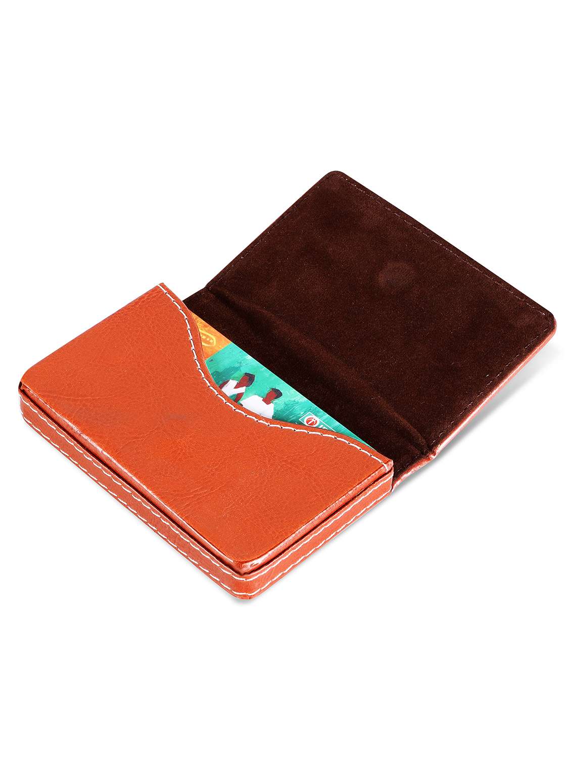 tan synthetic leather card holder - 20723929 -  Standard Image - 2