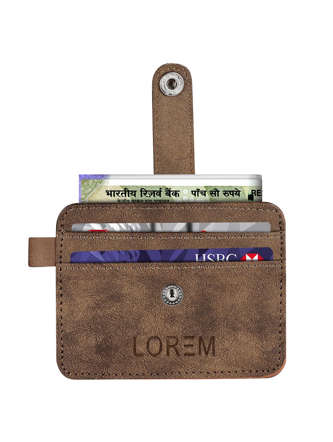 brown synthetic leather card holder - 20723934 - Standard Image - 2
