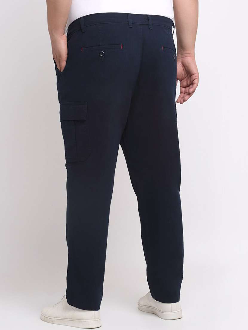 navy blue cotton chinos casual trousers - 20724056 -  Standard Image - 2