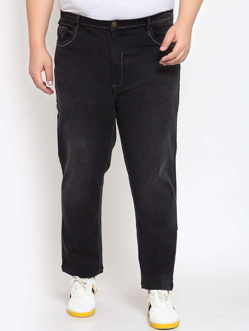 mens straight fit plain jeans