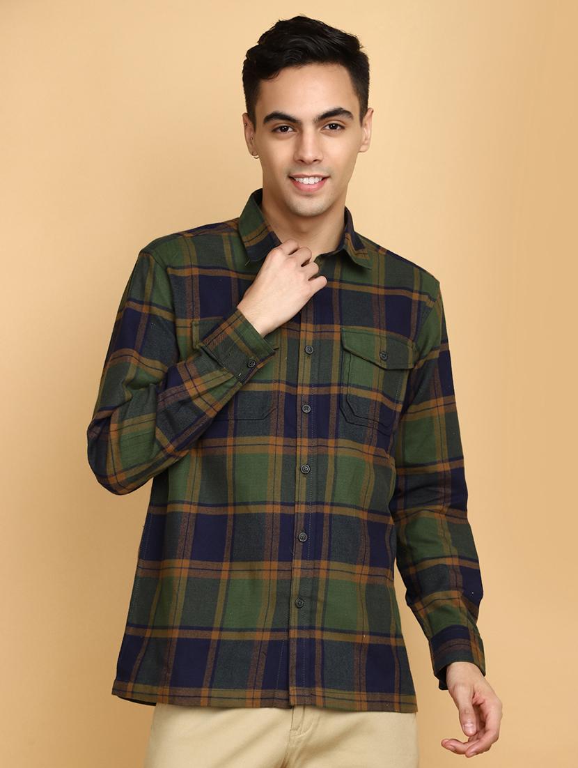men green regular fit collared casual shirt - 20724211 - Zoom Image - 0