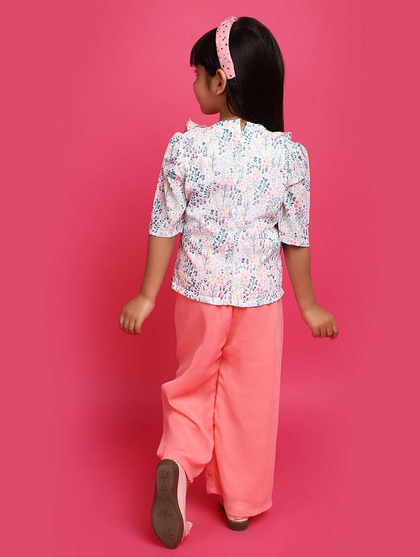 girls round neck printed full length set - 20724542 -  Standard Image - 2