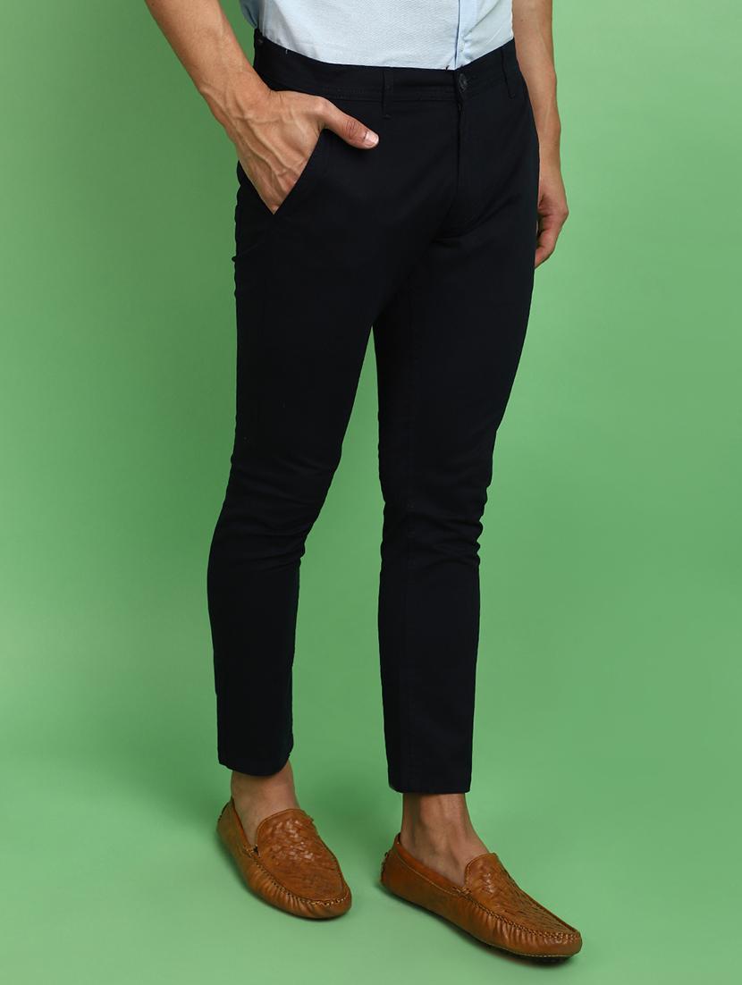 blue cotton chinos casual trousers - 20725079 - Standard Image - 2