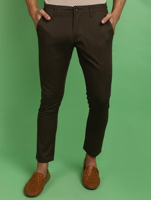 green cotton chinos casual trousers - 20725082 - Standard Image - 0