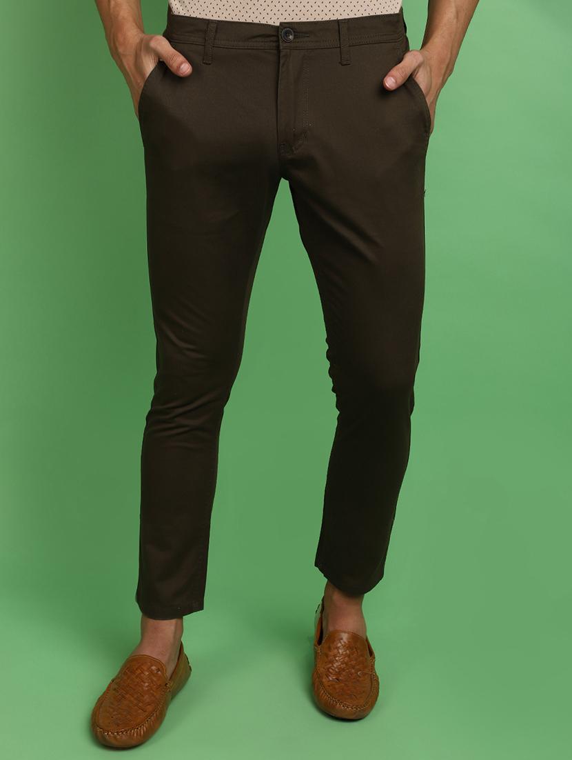 green cotton chinos casual trousers - 20725082 - Zoom Image - 0
