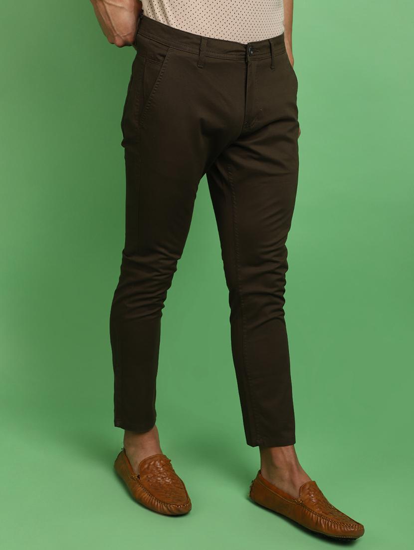 green cotton chinos casual trousers - 20725082 - Standard Image - 2