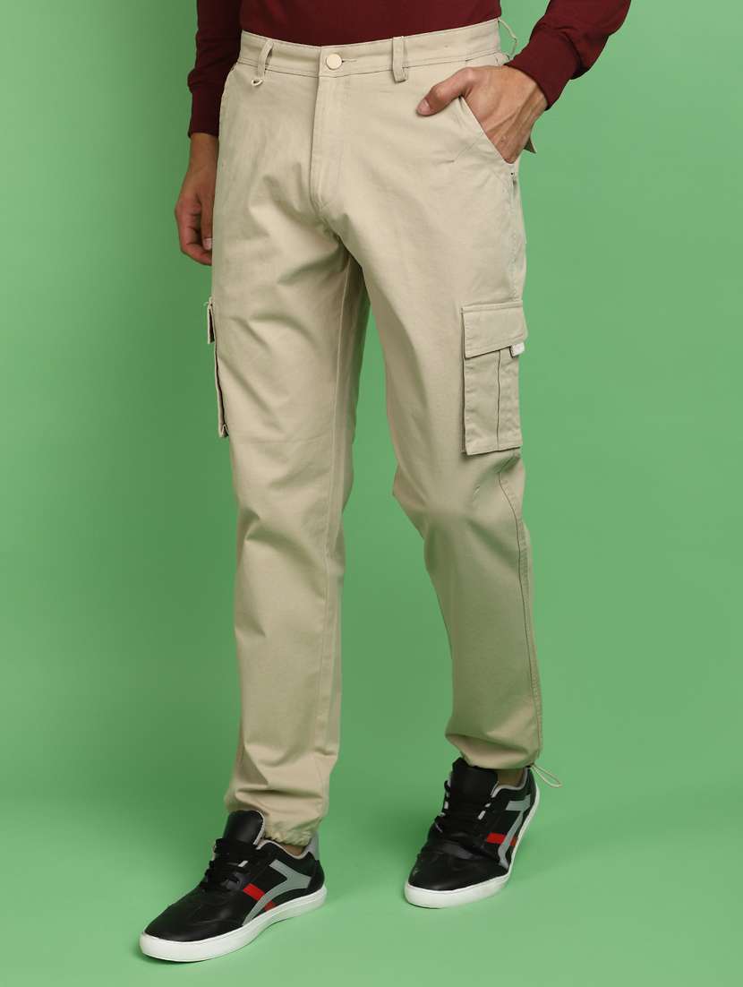 men beige solid mid rise jogger - 20725255 -  Standard Image - 2