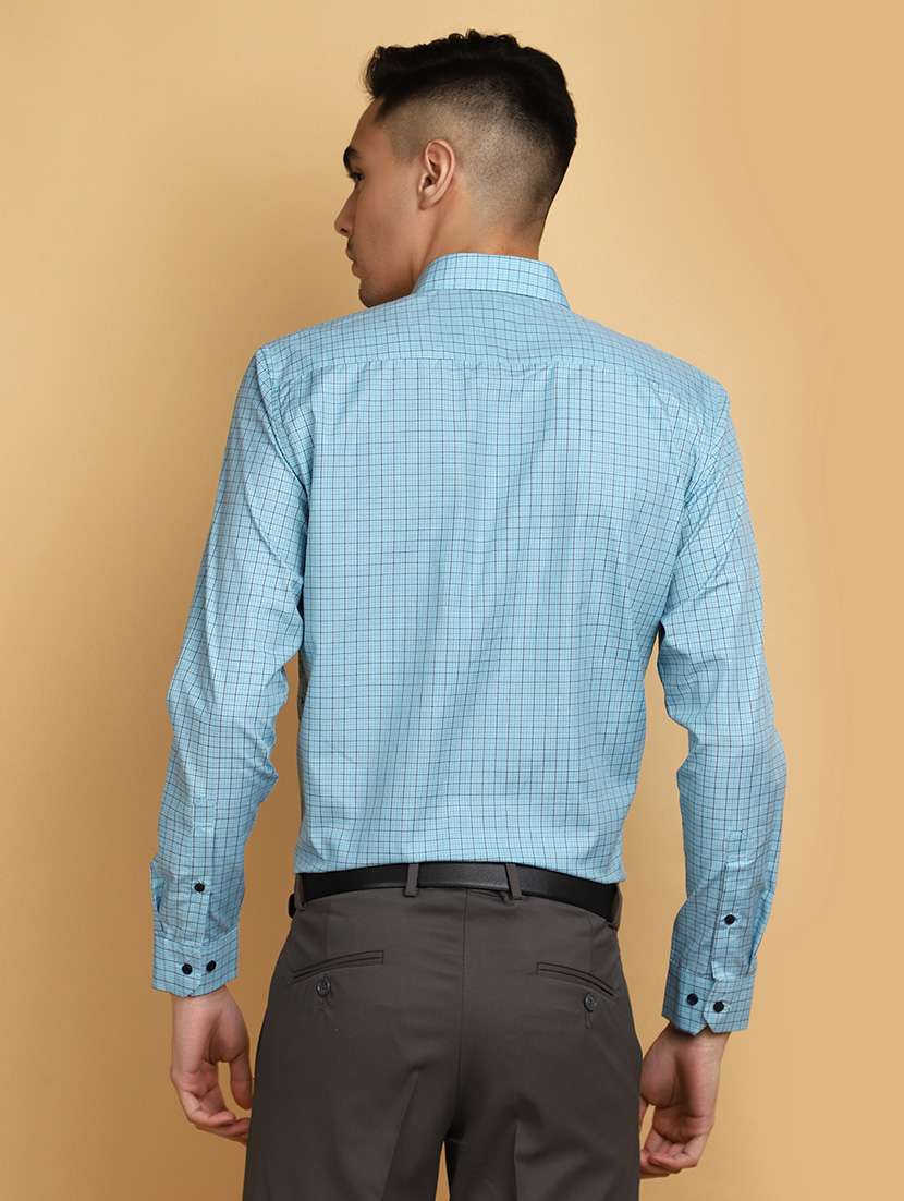 light blue checkered formal shirt - 20725262 -  Standard Image - 2