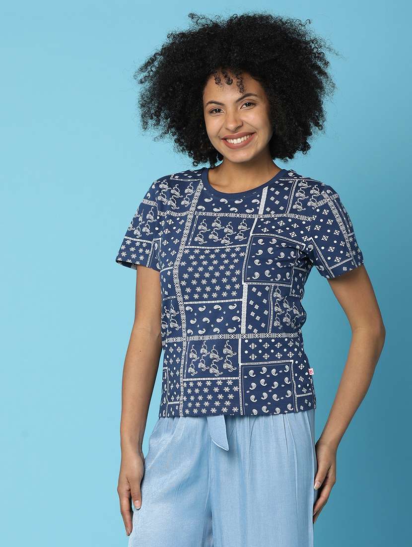 blue cotton regular tshirt