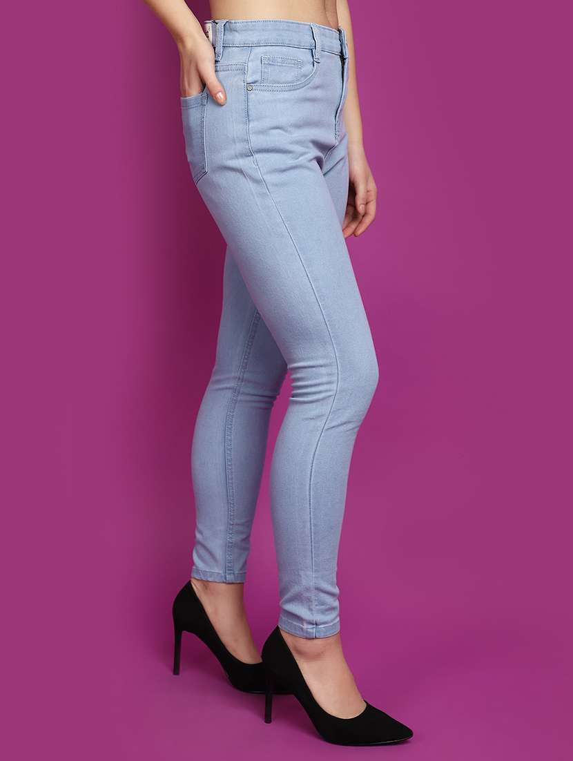 women light blue plain skinny jean - 20725428 -  Standard Image - 2
