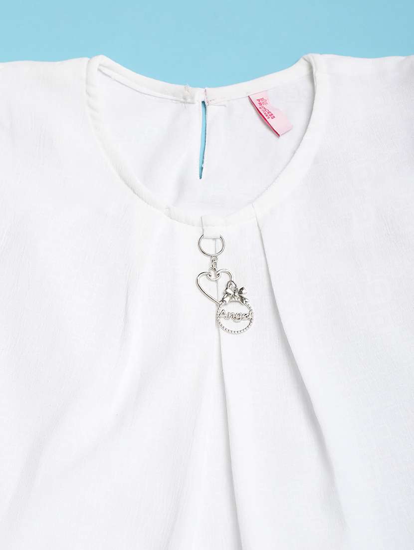 girls white solid top - 20725464 -  Standard Image - 2