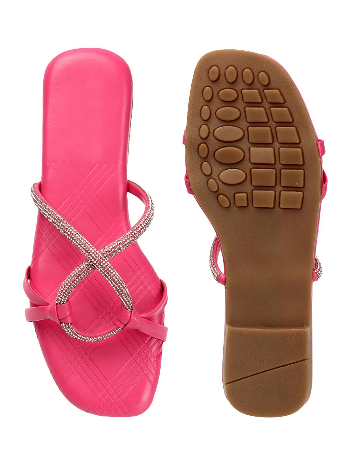 pink synthetic slip on sandals - 20726383 - Standard Image - 2