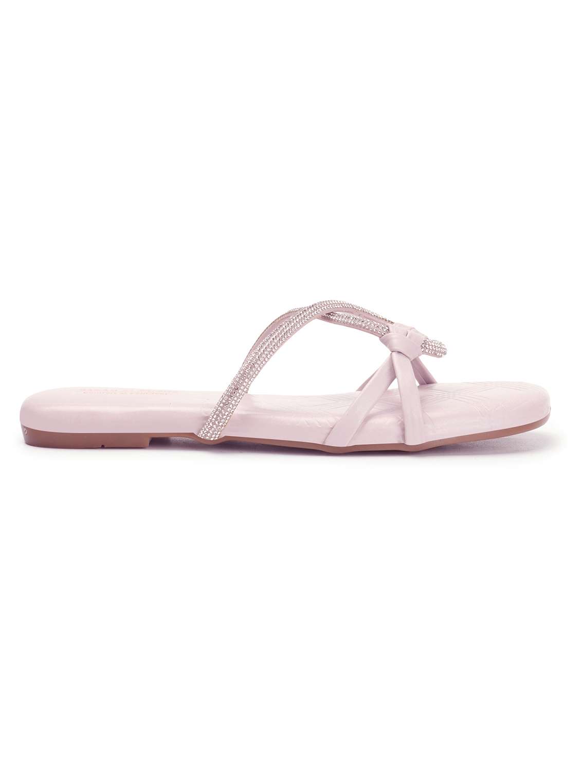 Lavender Synthetic Slip On Sandals