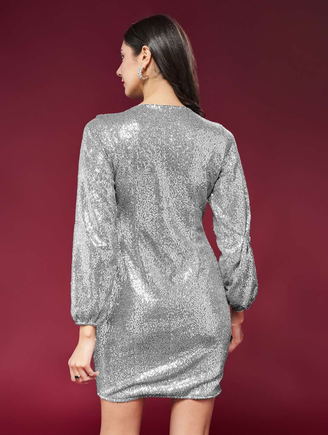 women sequined ruched dress - 20726390 -  Standard Image - 2