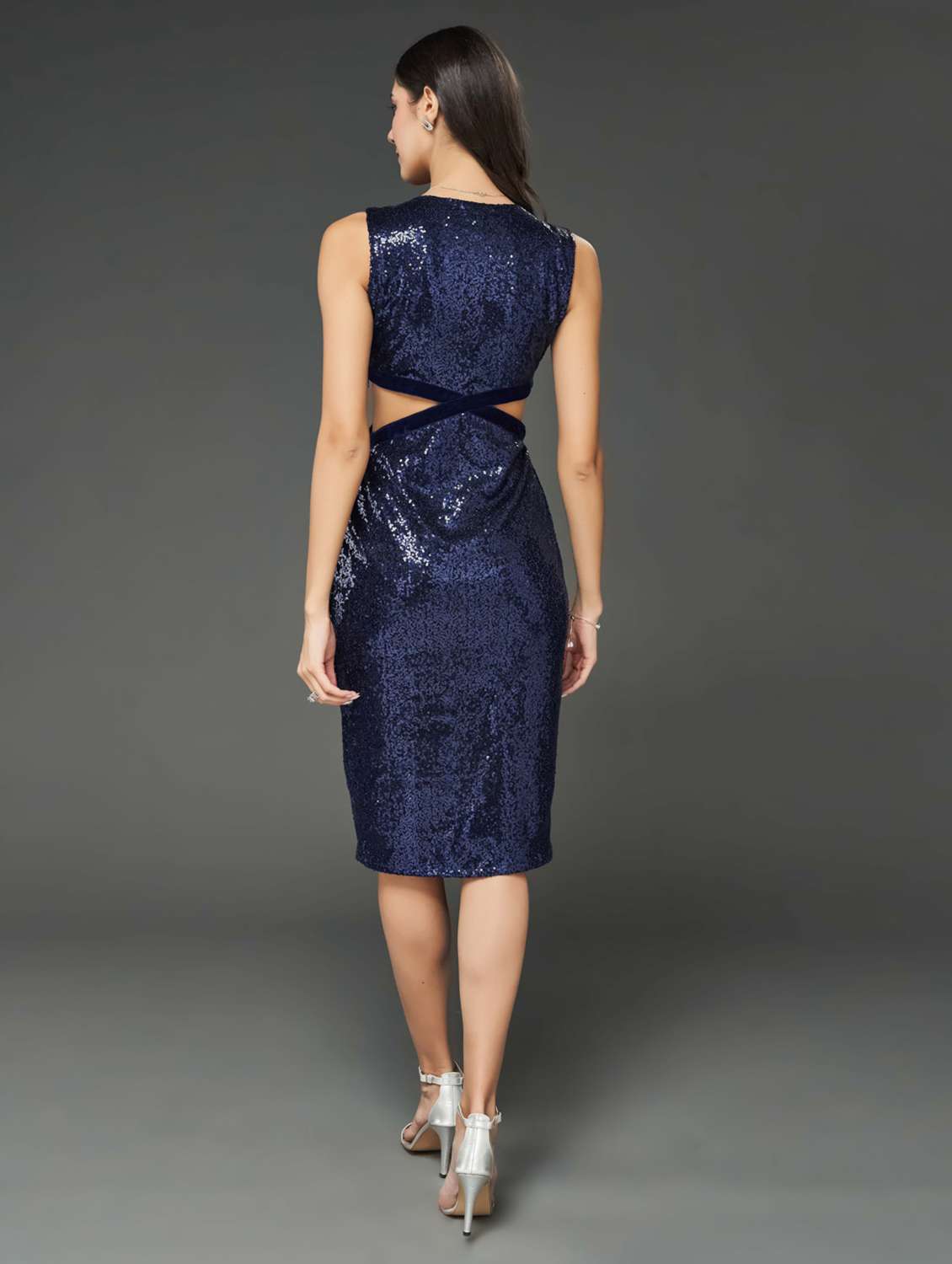 women's navy blue sequin dress - 20726396 -  Standard Image - 2