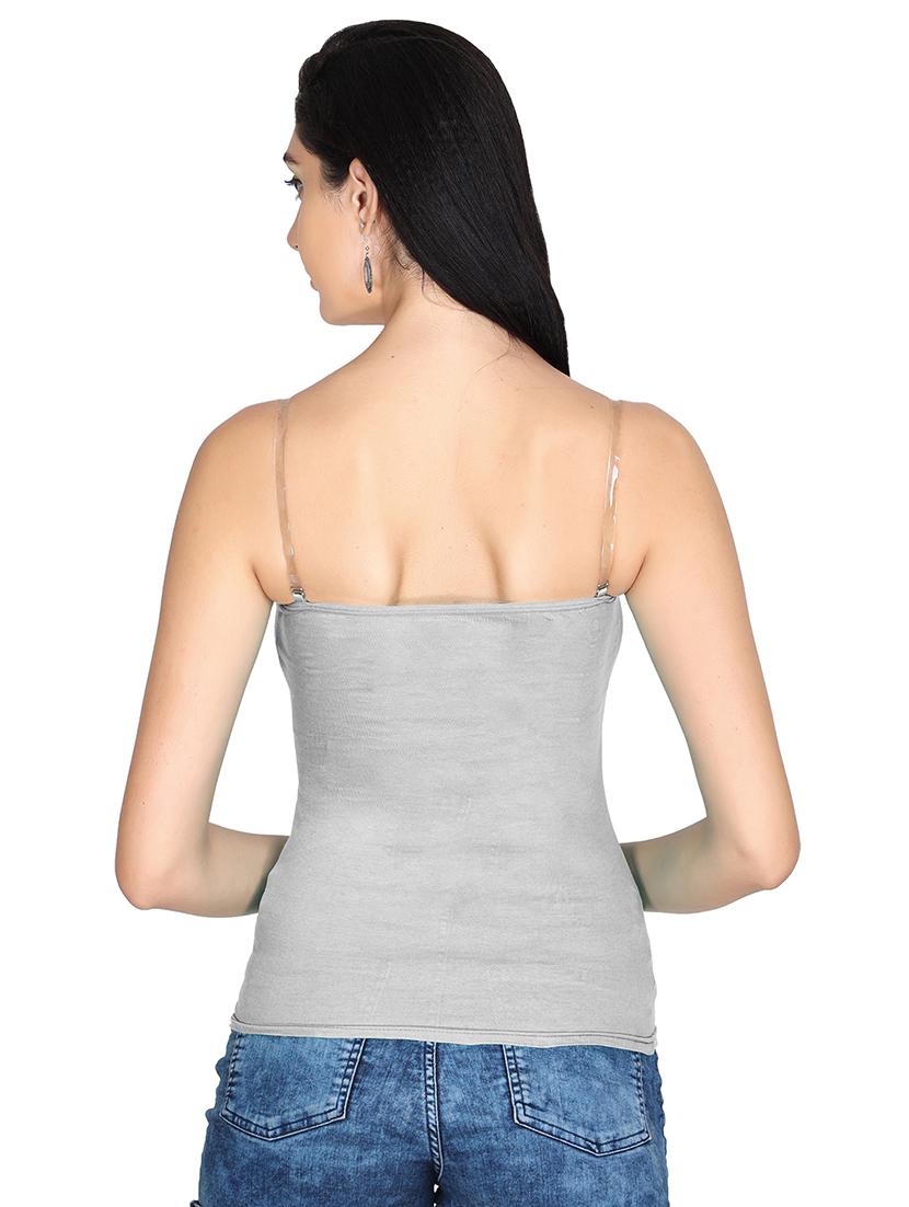 solid transparent straps camisole - 20726428 - Standard Image - 2