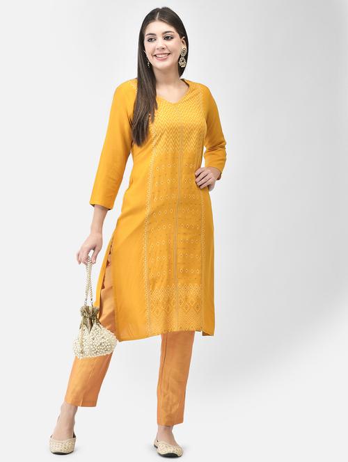 women printed kurta pant set - 20726492 -  Standard Image - 0