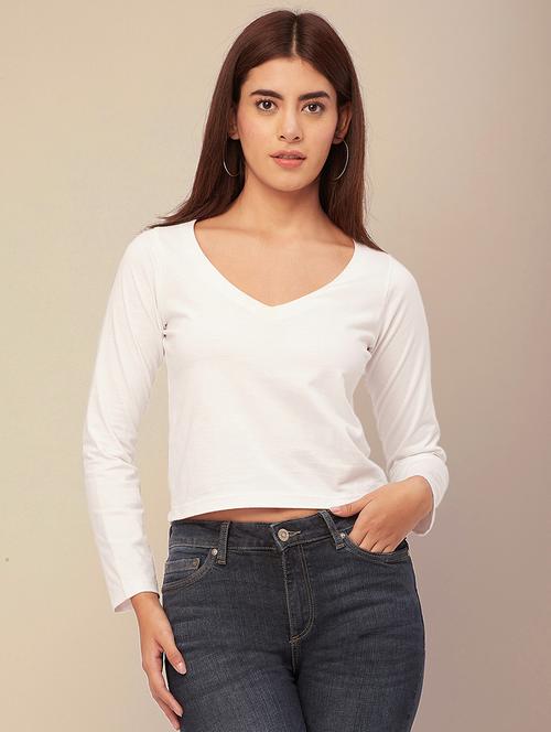 women solid long sleeves top - 20726554 -  Standard Image - 0
