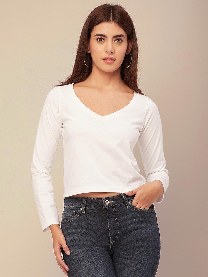 women solid long sleeves top - 20726554 -  Zoom Image - 0