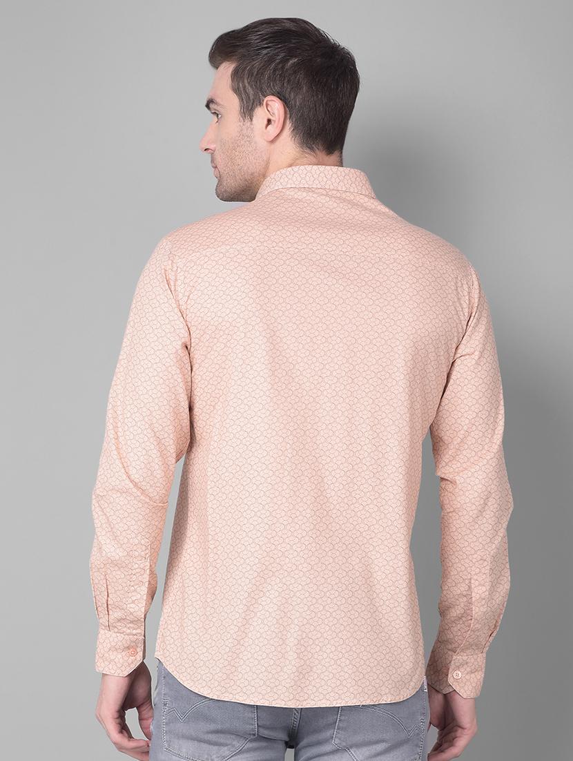 orange printed slim fit casual shirt - 20727656 - Standard Image - 2