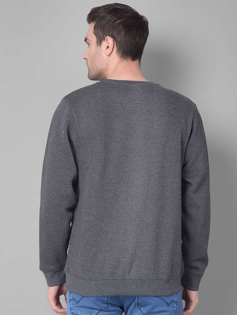 charcoal cotton blend plain sweatshirt - 20727660 - Standard Image - 2