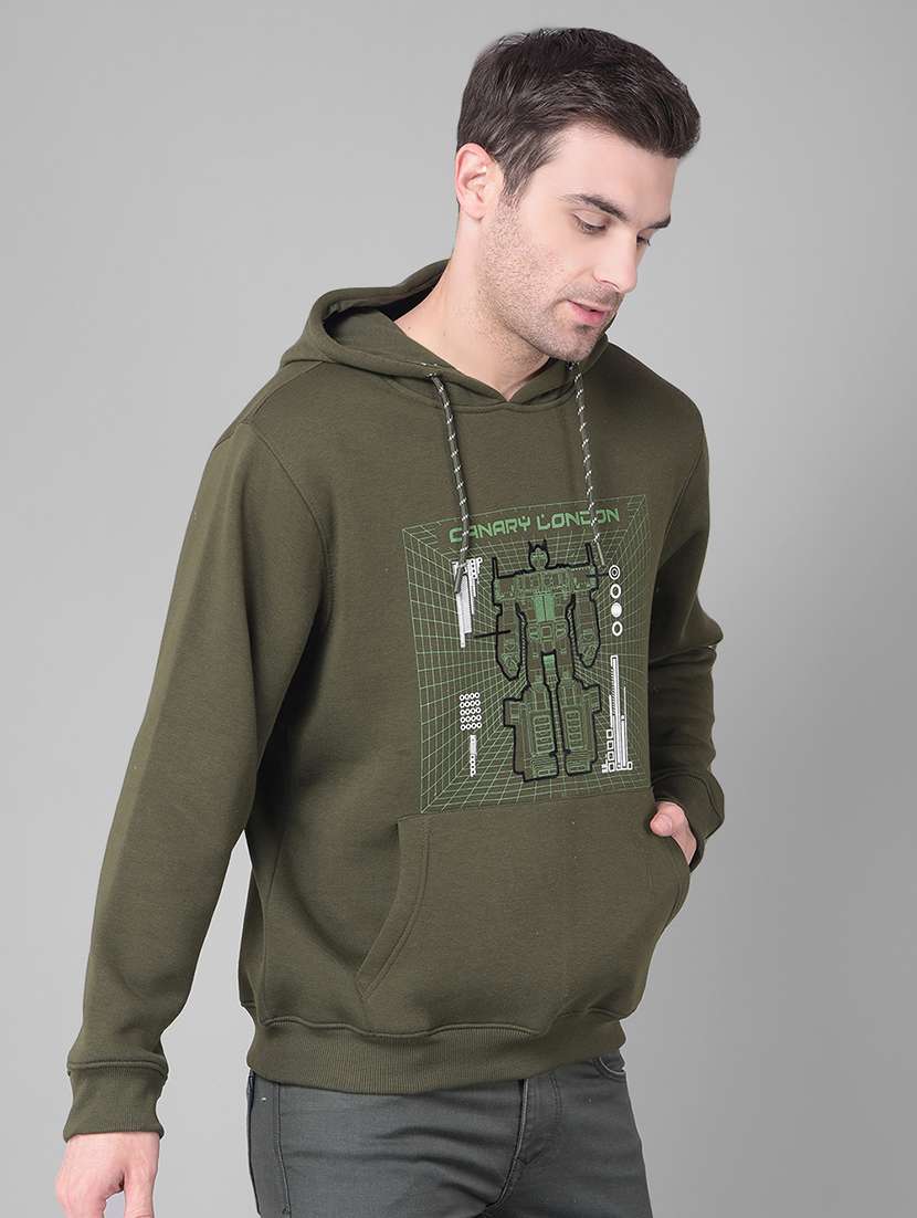 olive cotton blend chest print sweatshirt - 20727662 - Standard Image - 2