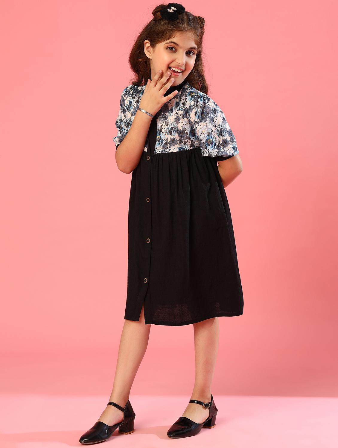 girls floral print cotton frock - 20727710 - Standard Image - 2