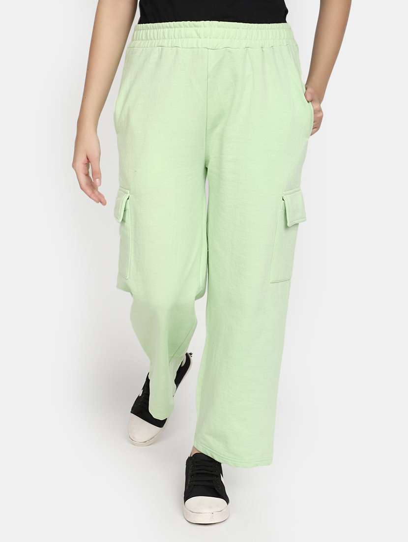 mid rise solid track pant