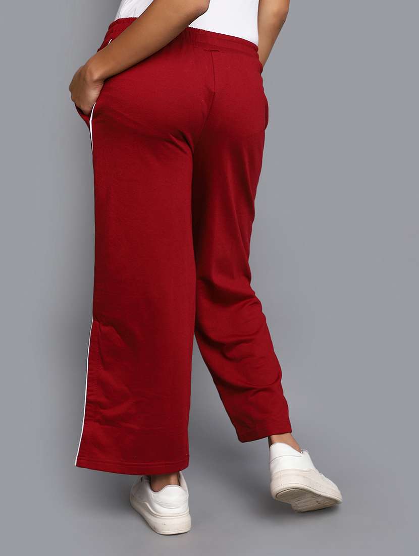 mid rise solid track pant - 20727764 - Standard Image - 2