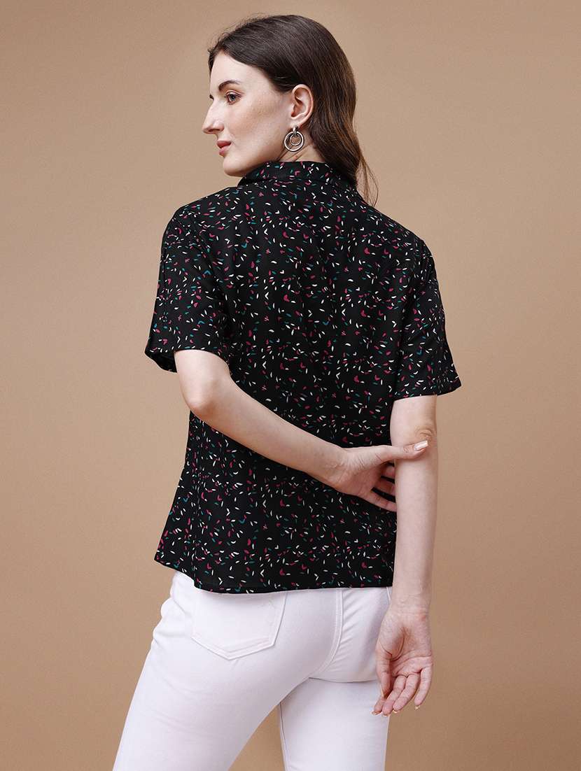 women printed lapel neck regular shirt - 20727842 -  Standard Image - 2